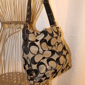 BLACK & GRAY COACH BAG